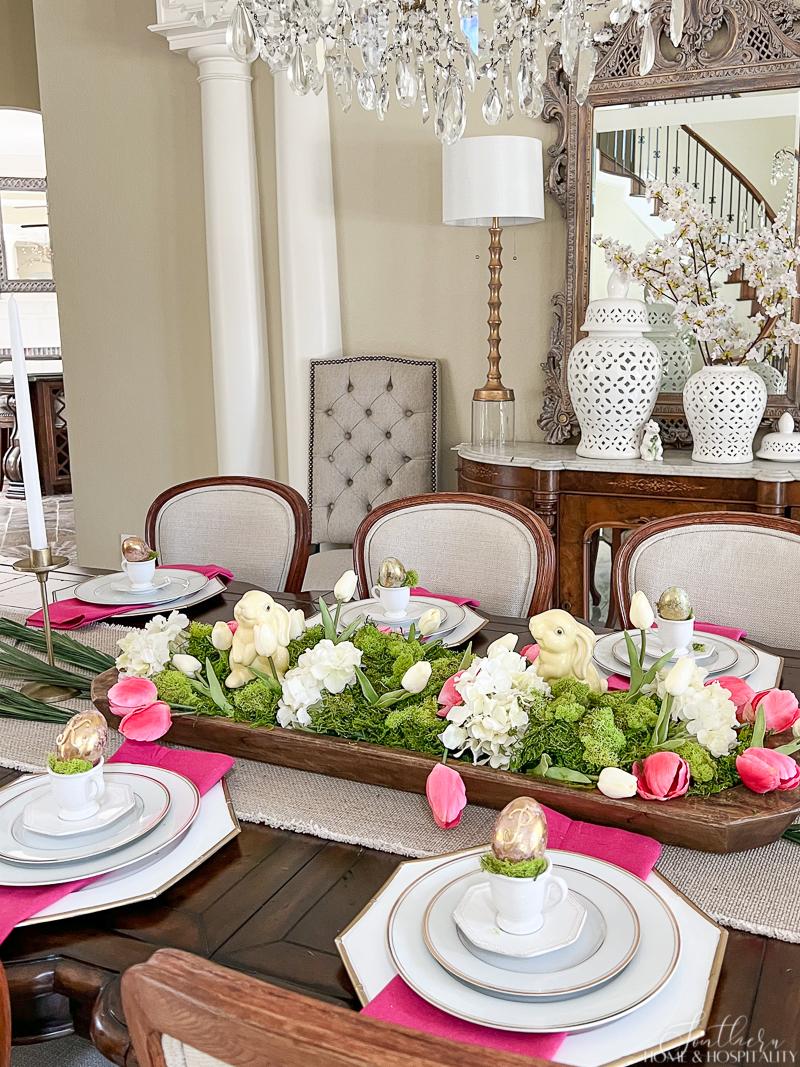 Easy Easter Tablescape: Splendid Spring in Pink and Green