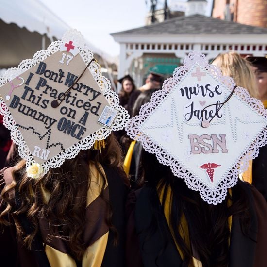 Nursing graduation caps with lace