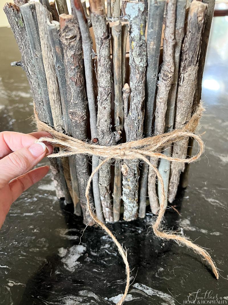 How to Make a Rustic Twig Vase Boutique Style for Under 10