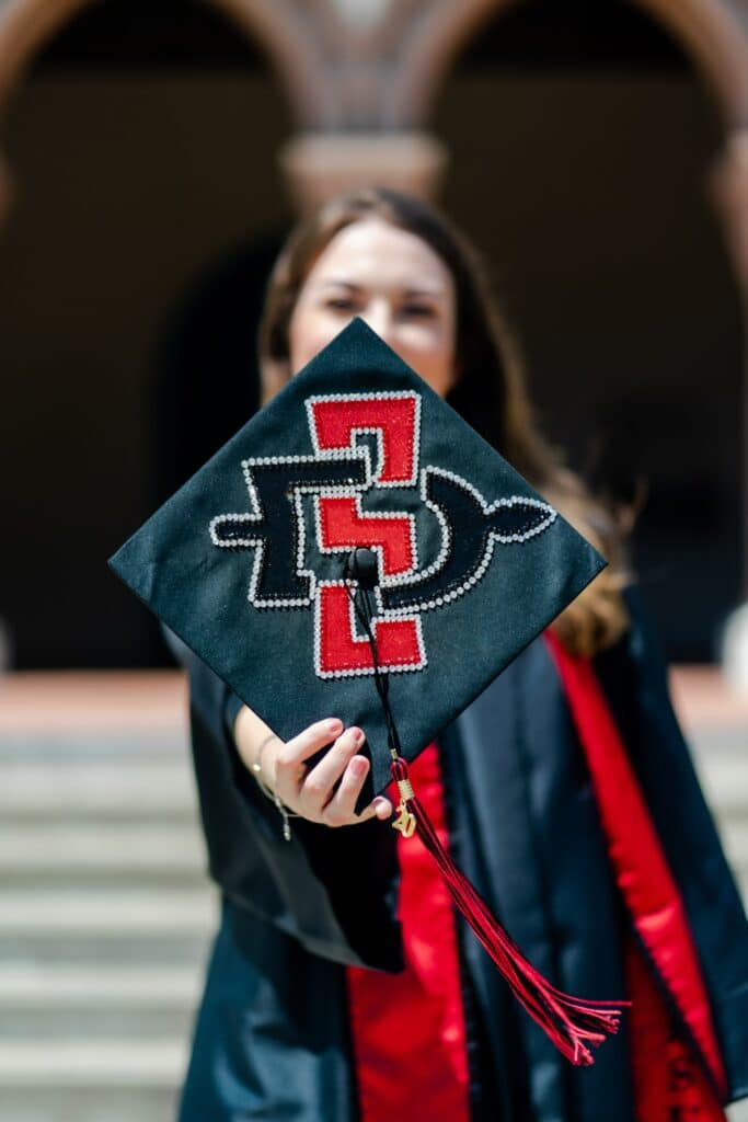 San Diego State graduation cap