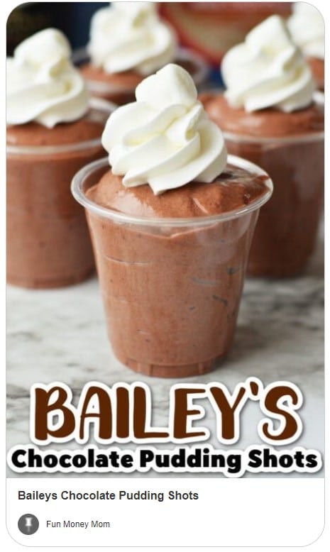 Baileys pudding shots
