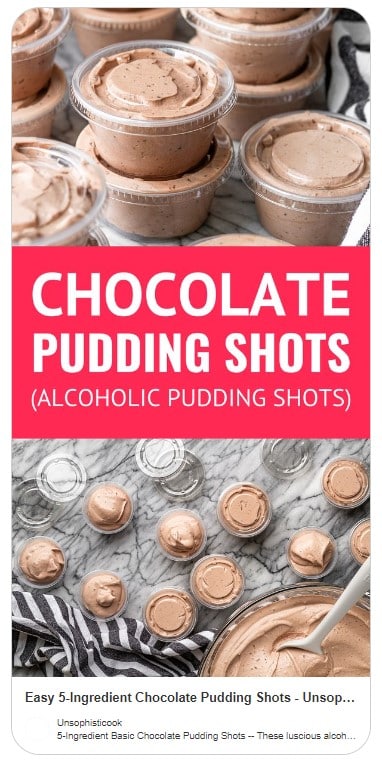Chocolate pudding shots