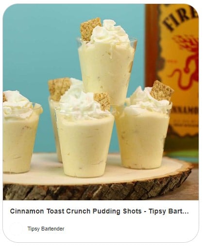 Cinnamon Toast Crunch pudding shot