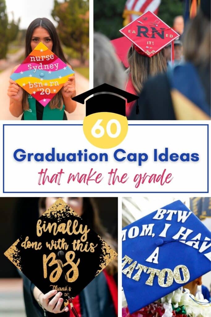 Graduation cap ideas Pinterest graphic