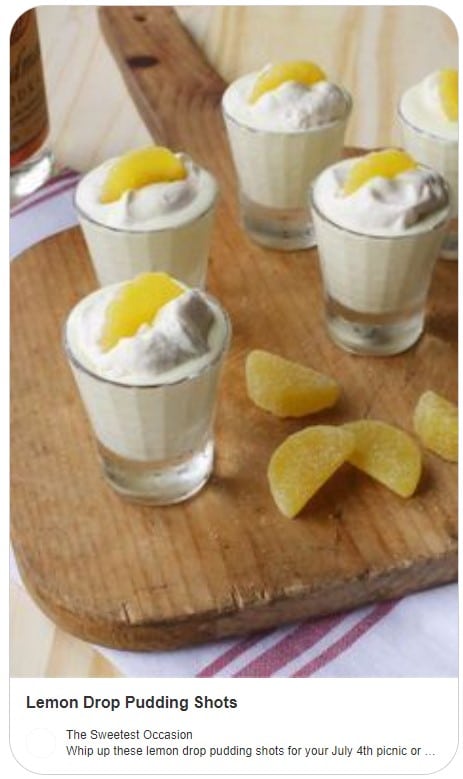 Lemon drop pudding shots