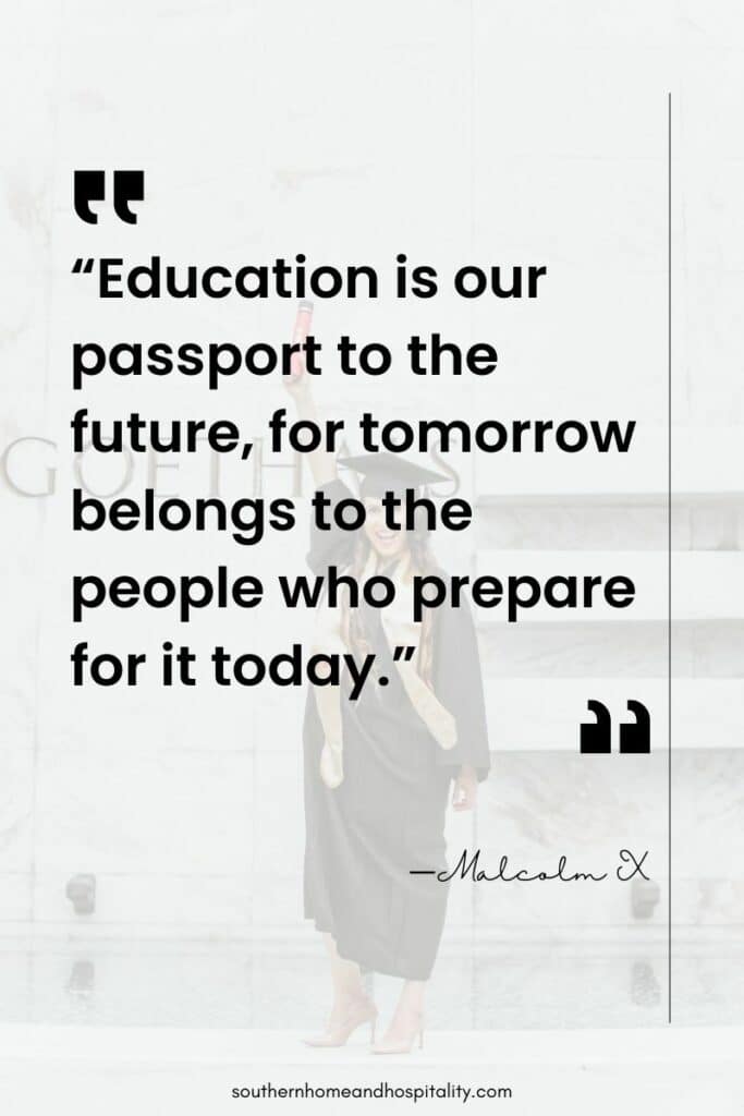 Malcom X graduation quote