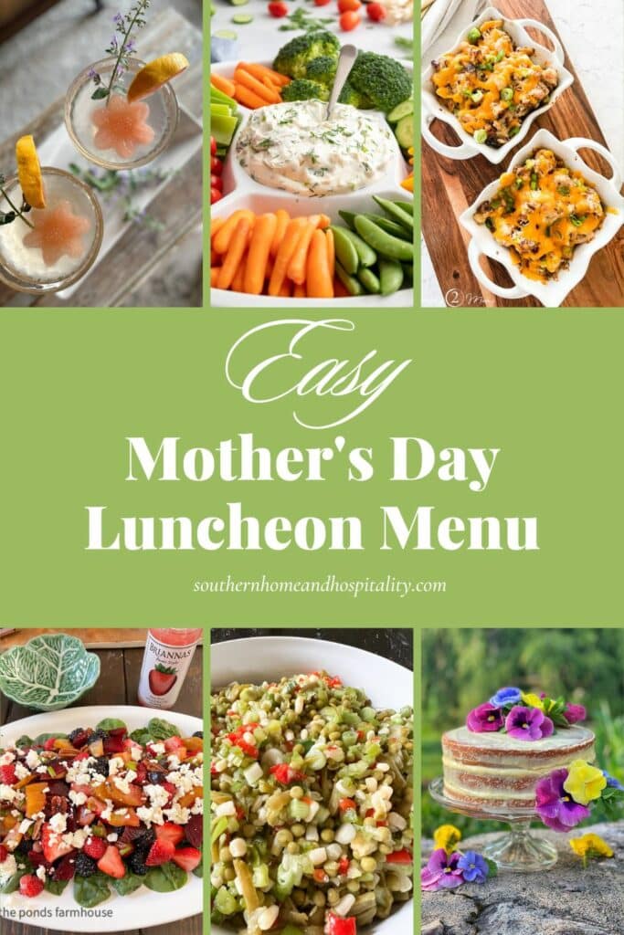 Easy Mother's Day Luncheon Menu Pinterest graphic