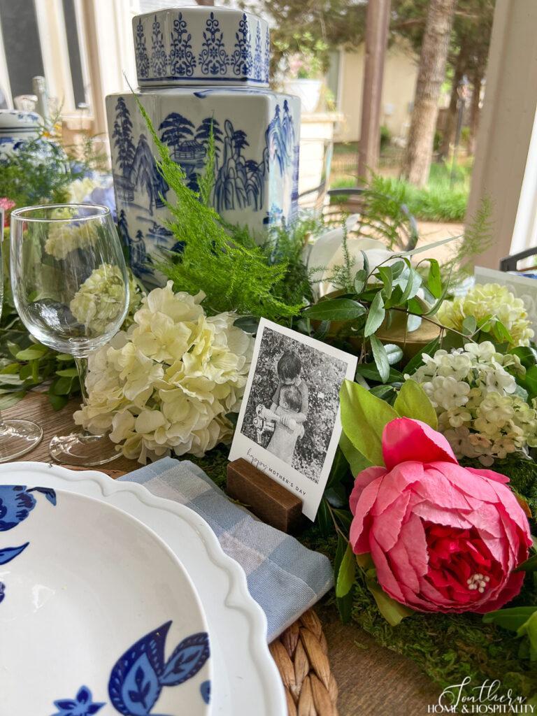 Beautiful Blue and White Mother's Day Brunch Table