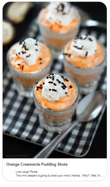 Orange Creamsicle pudding shots