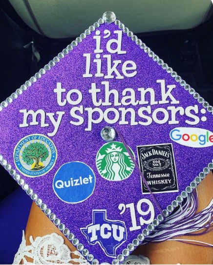 Thank my sponsors grad cap