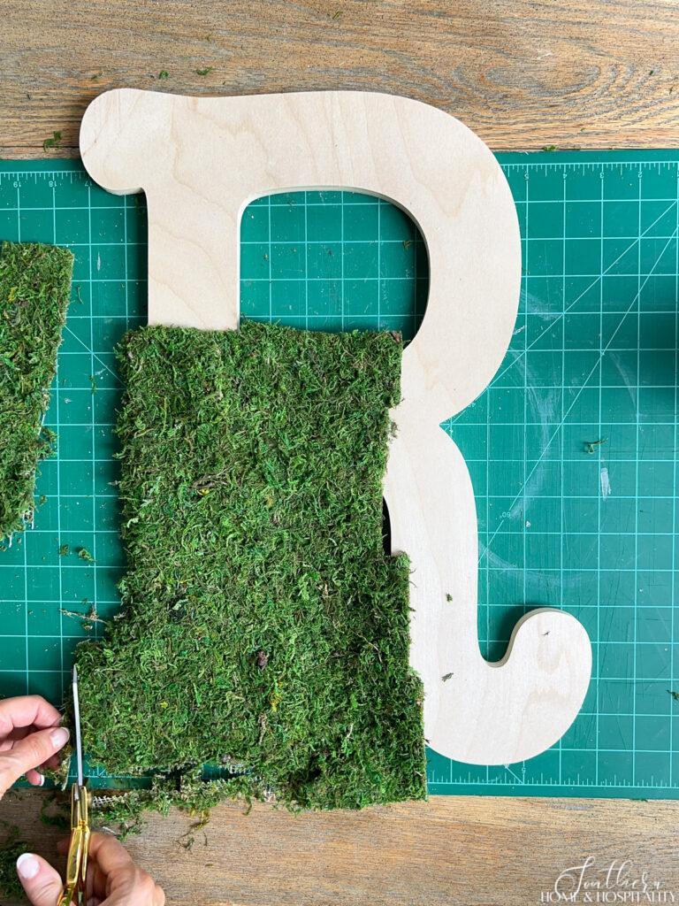 cutting moss sheet for wood letter