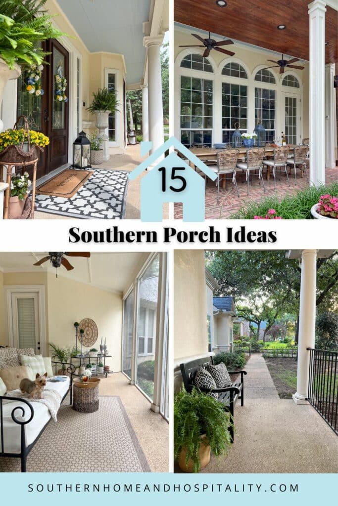 15 Southern porch ideas Pinterest graphic