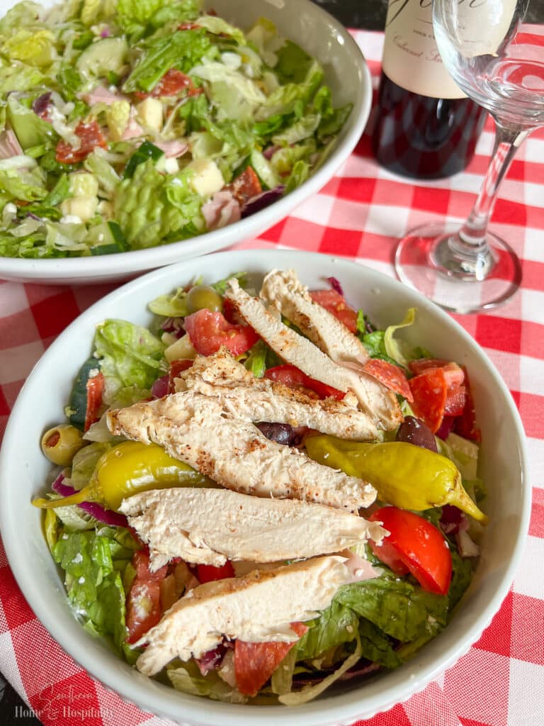 Italian salad with grilled chicken