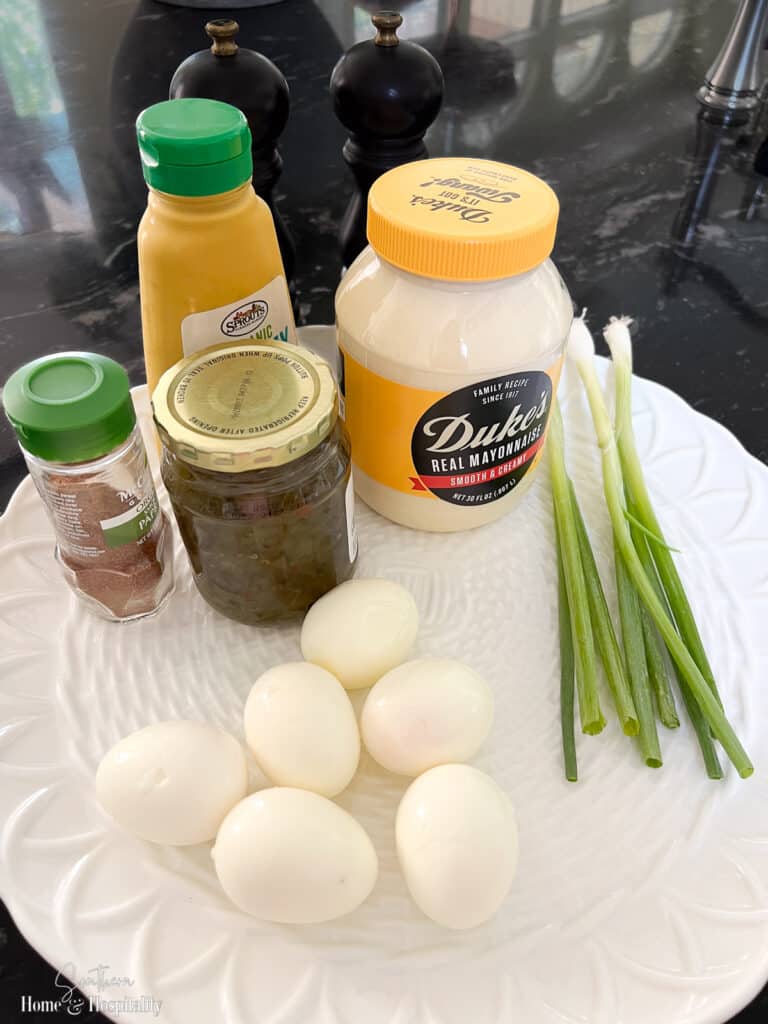 Ingredients for deviled eggs