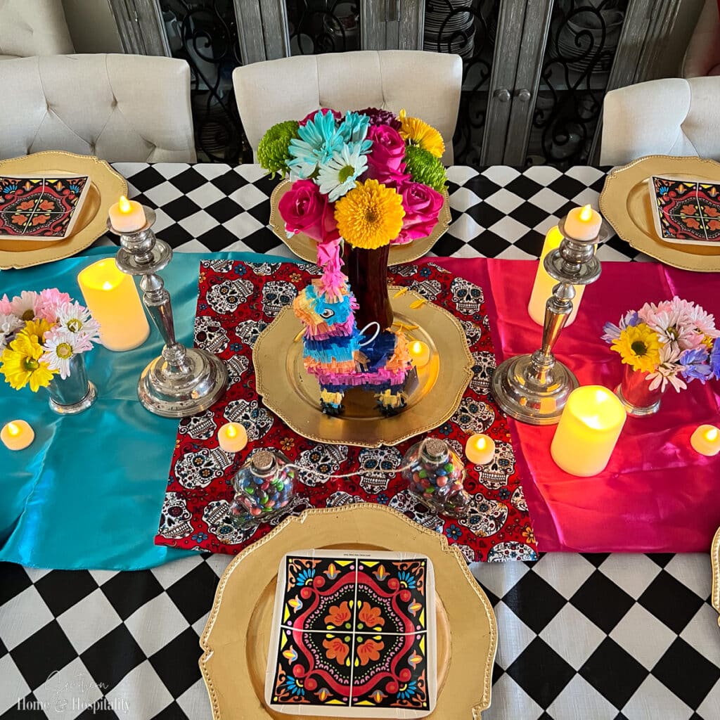 Coco Mexican theme dinner table decor