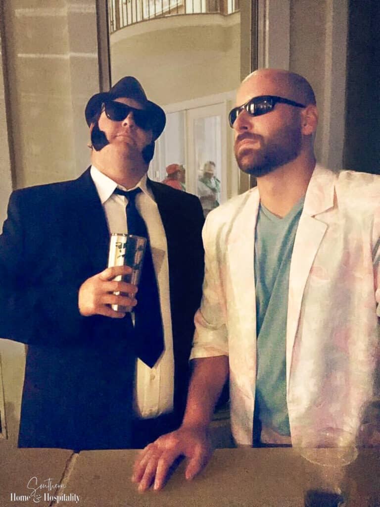 Blues Brothers and Miami Vice 80s costumes