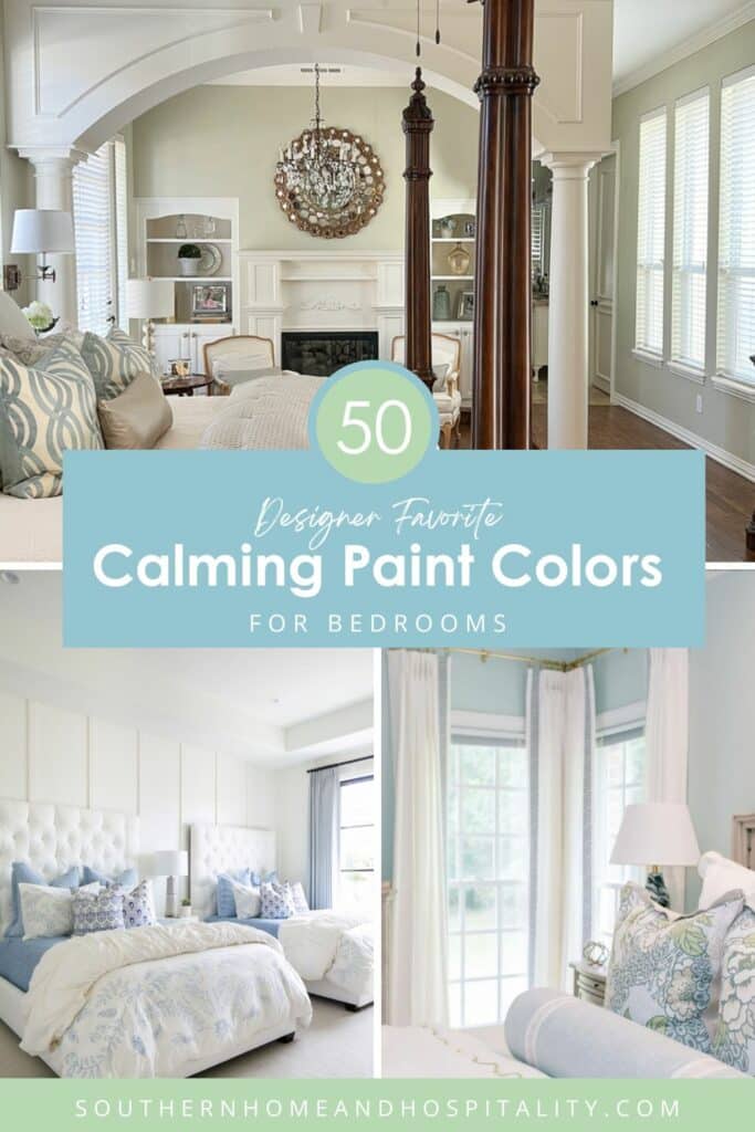 Calming Paint Colors for Bedrooms Pinterest graphic