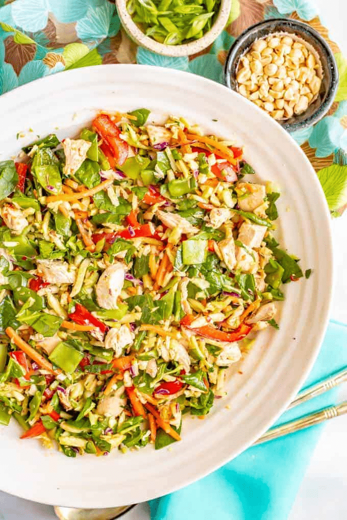 Broccoli Slaw Chicken Salad with Soy Ginger Dressing