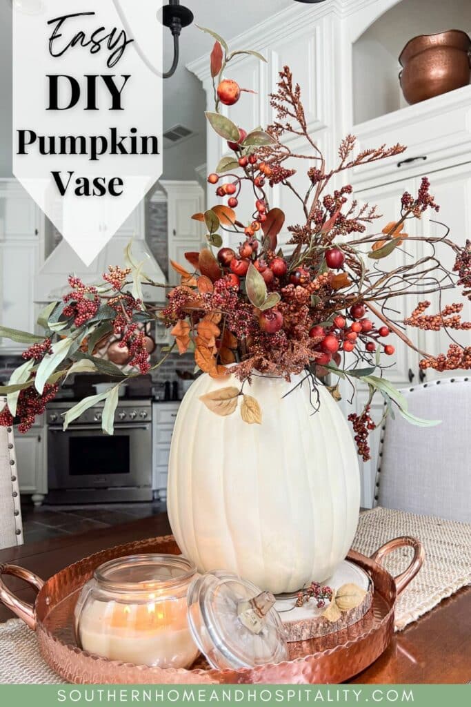 Easy DIY Pumpkin Vase Pinterest graphic