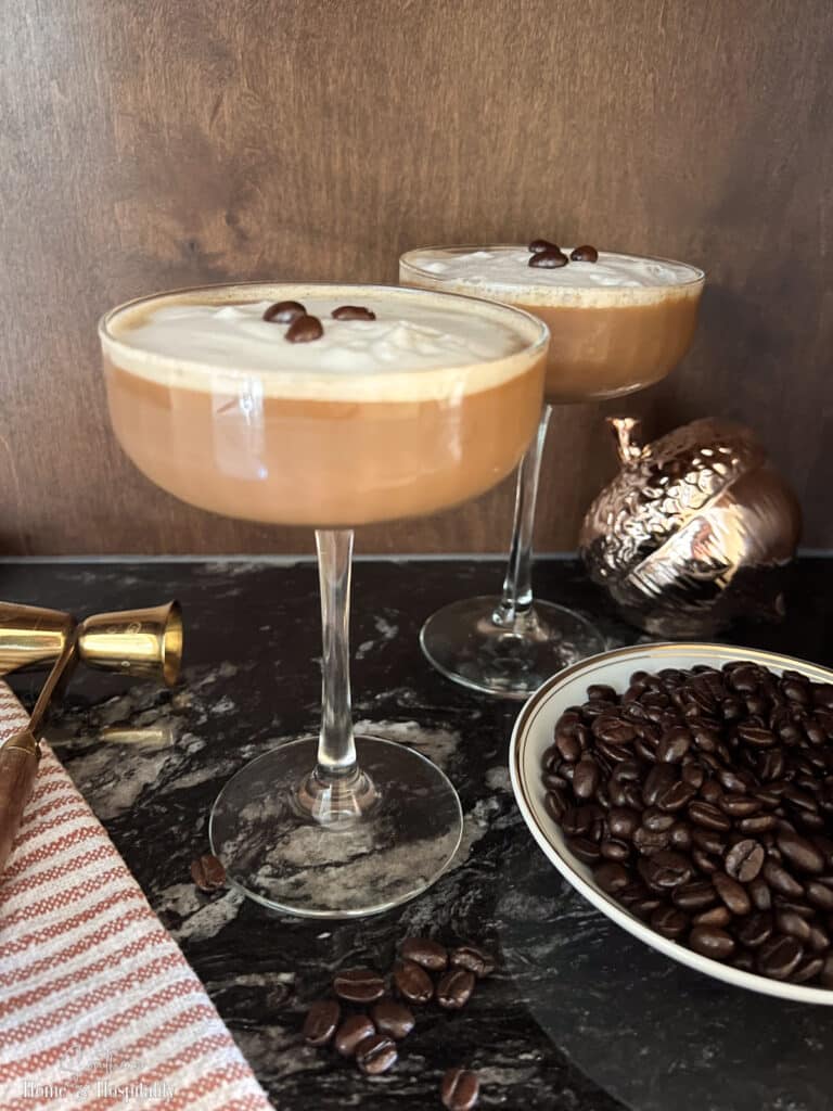 Espresso martini in coupe glass