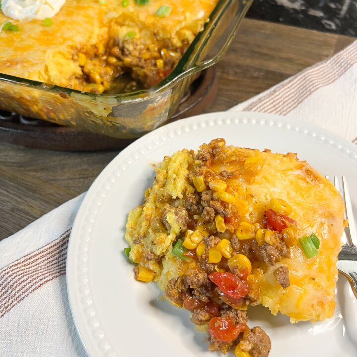 Easy Mexican Cornbread Casserole with Ground Beef