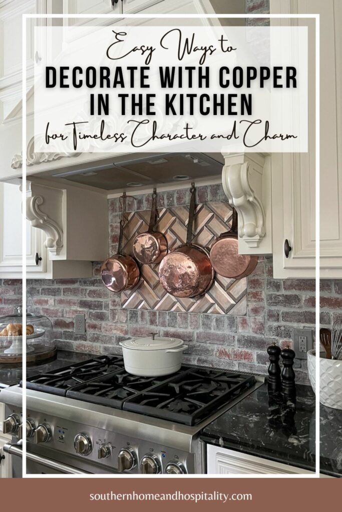 Easy ways to decorate with copper in the kitchen Pinterest graphic