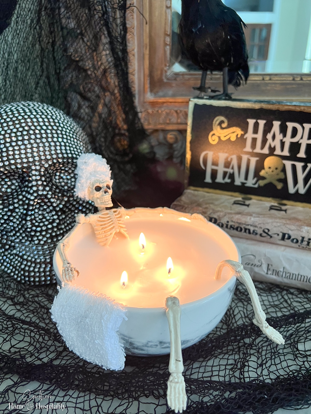 DIY Soaking Skeleton Bathtub Candle: “Humerus” Halloween Decor
