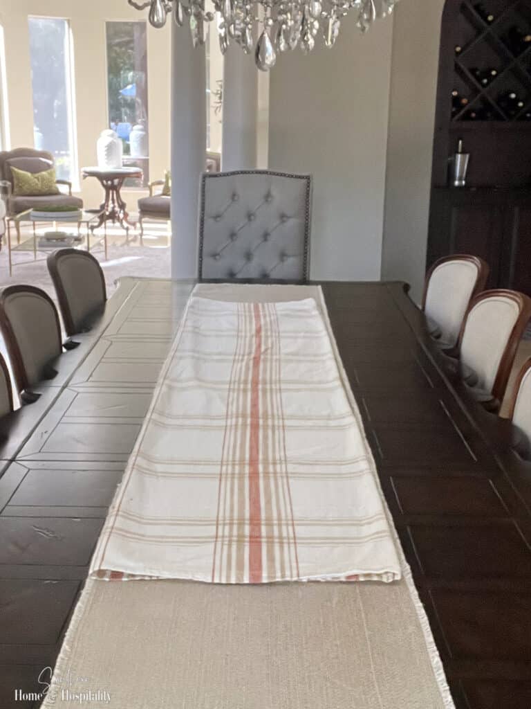 Plaid tablecloth table runner