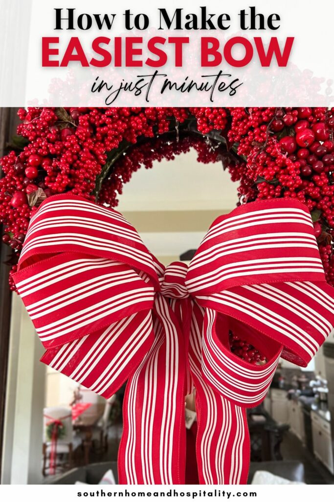 How to Make a Wreath Bow Pinterest graphic