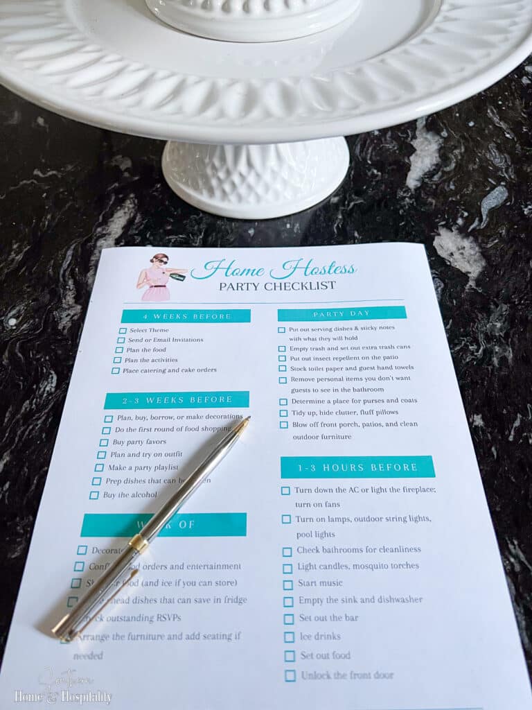 Party planning checklist printable