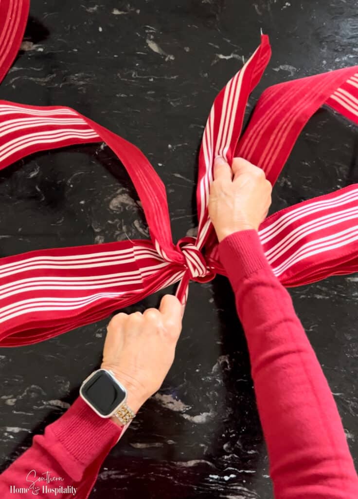 Tying the knot onto DIY easy wreath bow