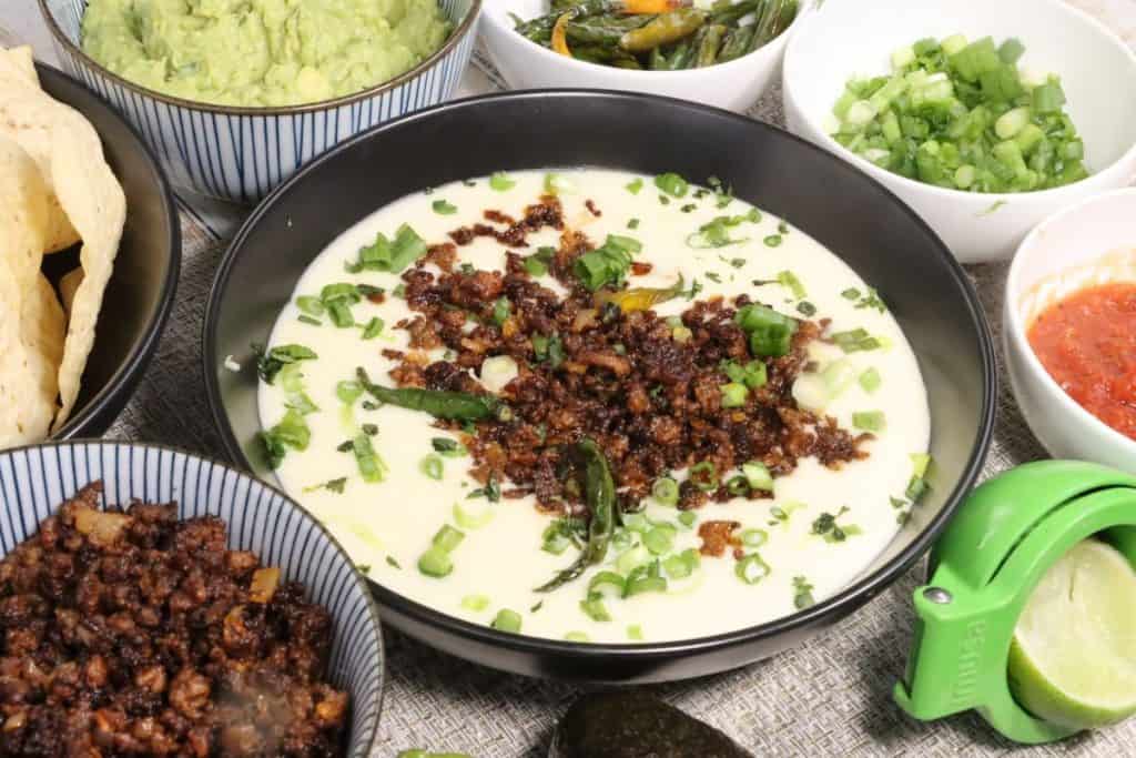 Queso blanco with ground beef