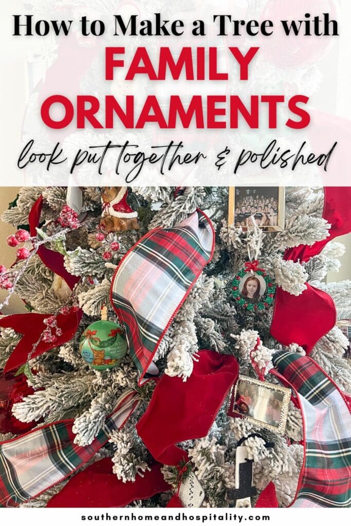 How to Make A Family Ornament Tree look good Pinterest graphic