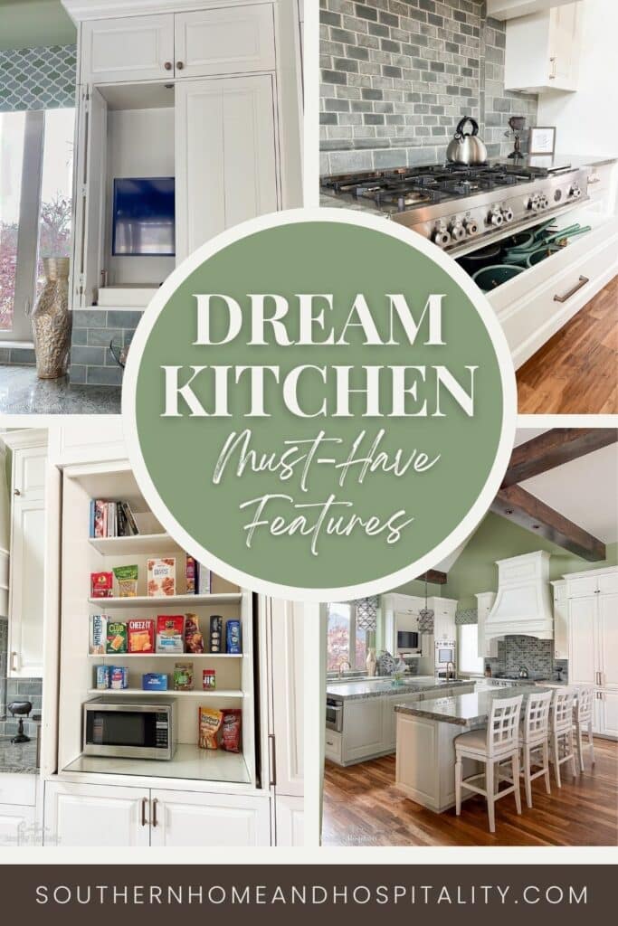 Dream Kitchen Must-Have Features Pinterest graphic