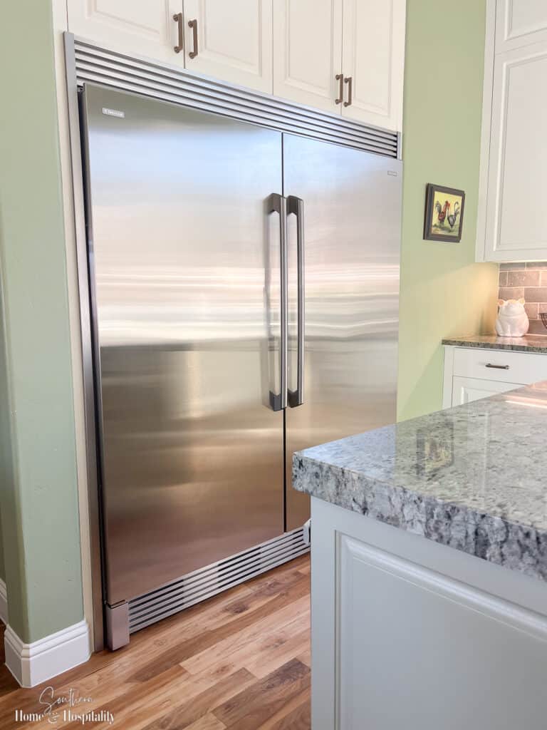 Electrolux column refrigerator and freezer in transitional kitchen