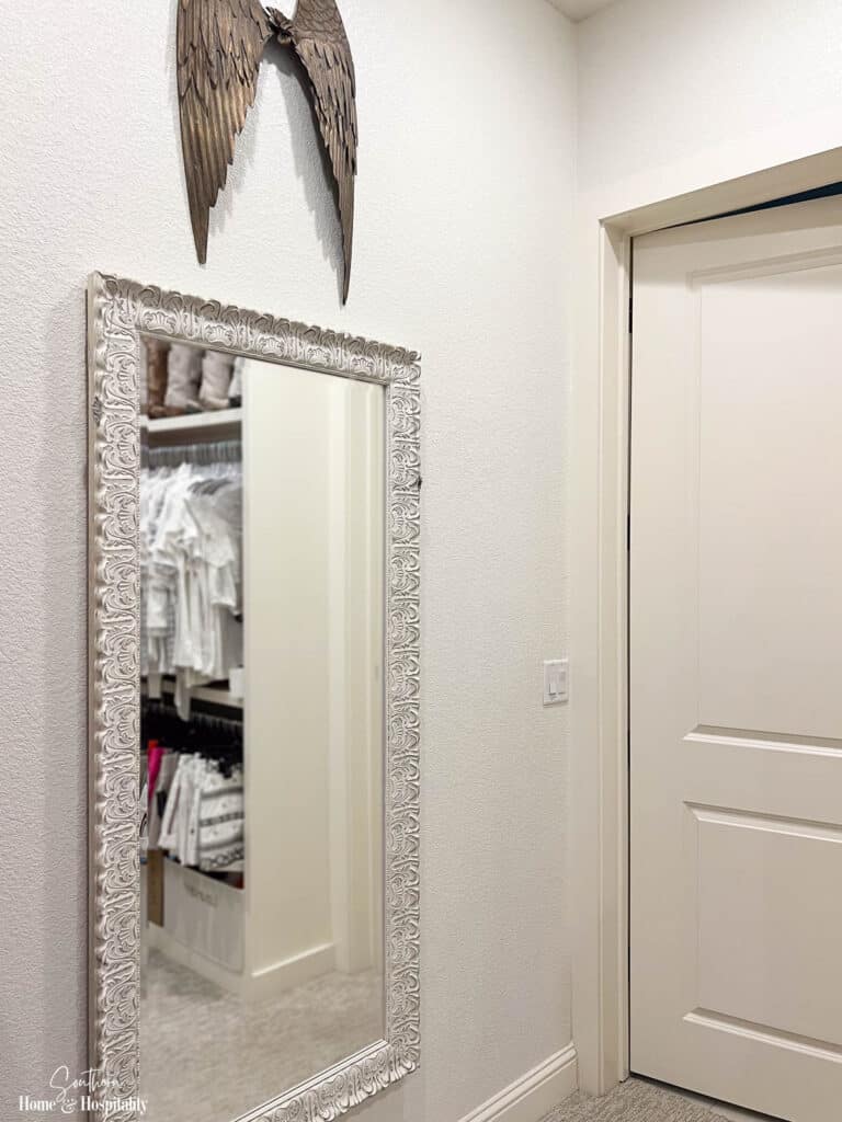 Full length mirror in closet