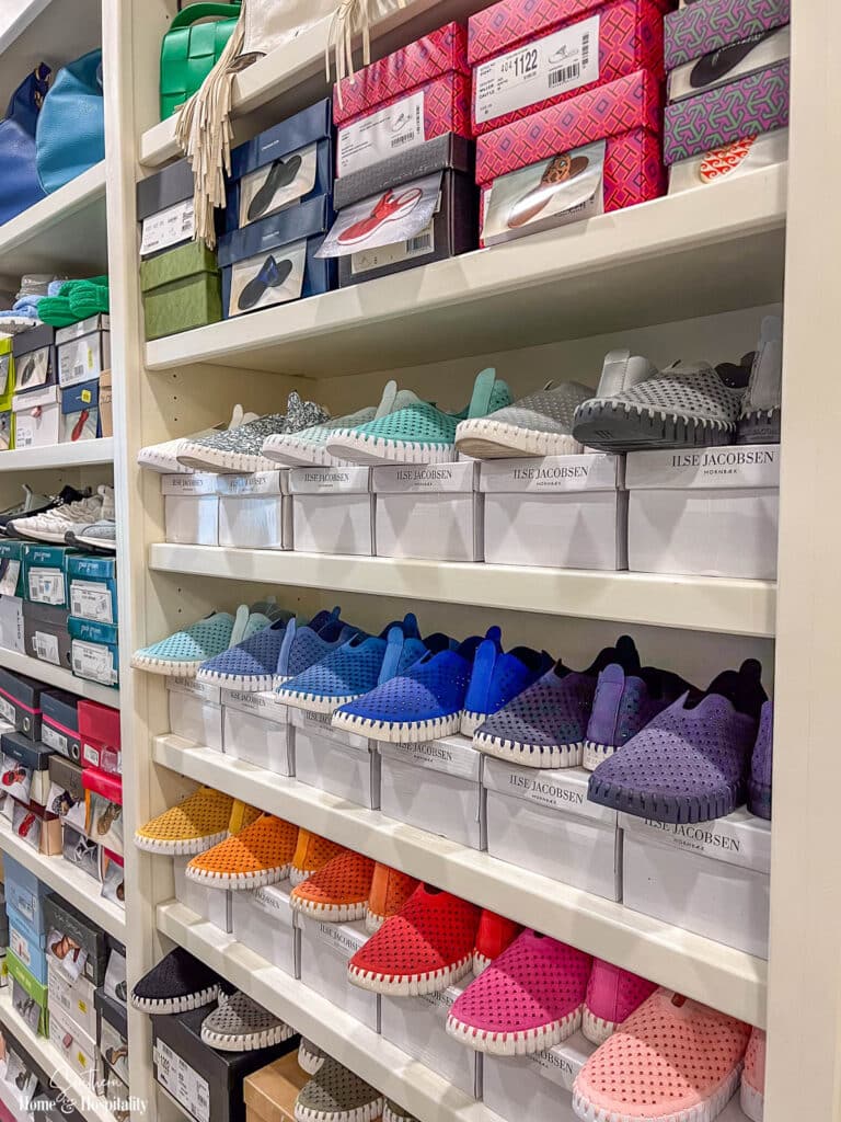 Shoes by color in dream closet