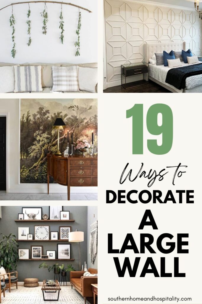 Ways to decorate a large wall Pinterest graphic