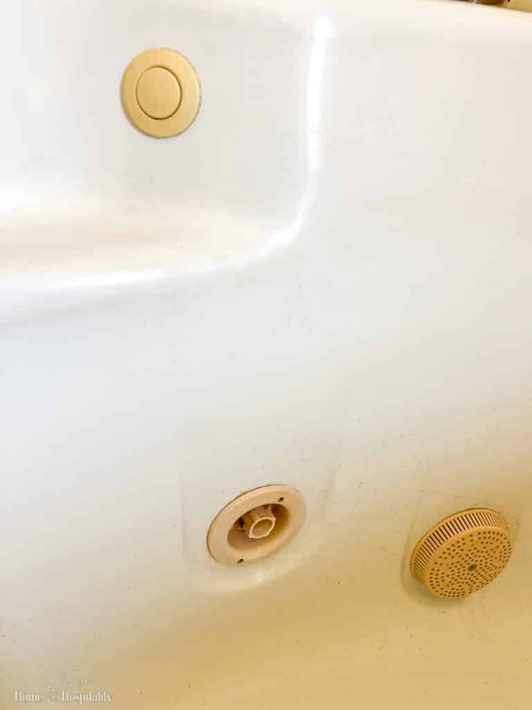 Yellowed plastic in jetted tub