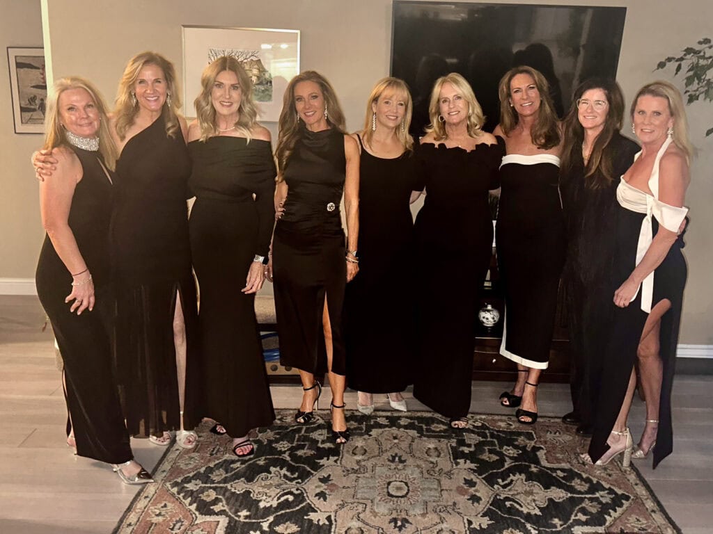 Group of women in black dresses