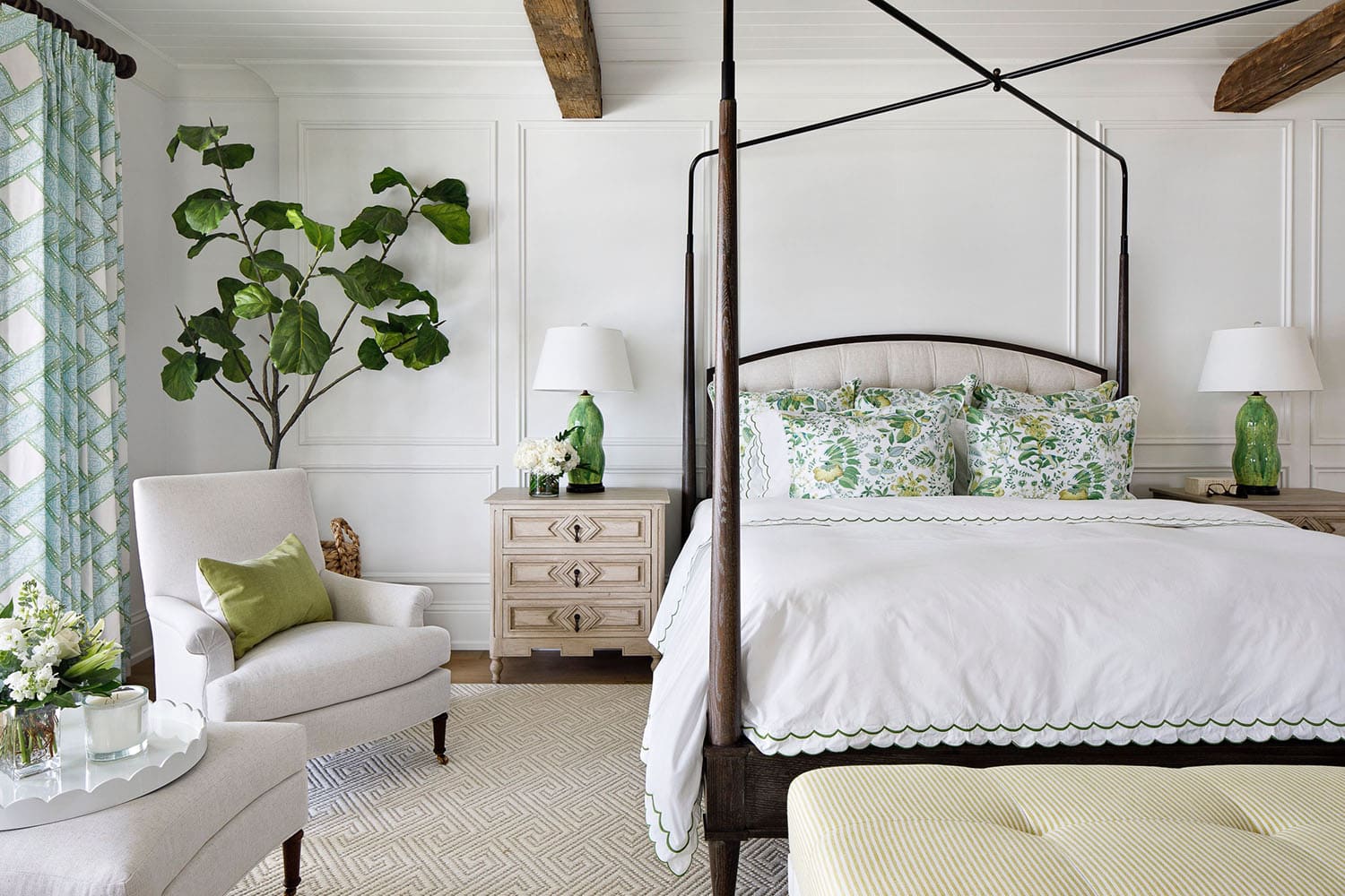 Blue and green bedroom