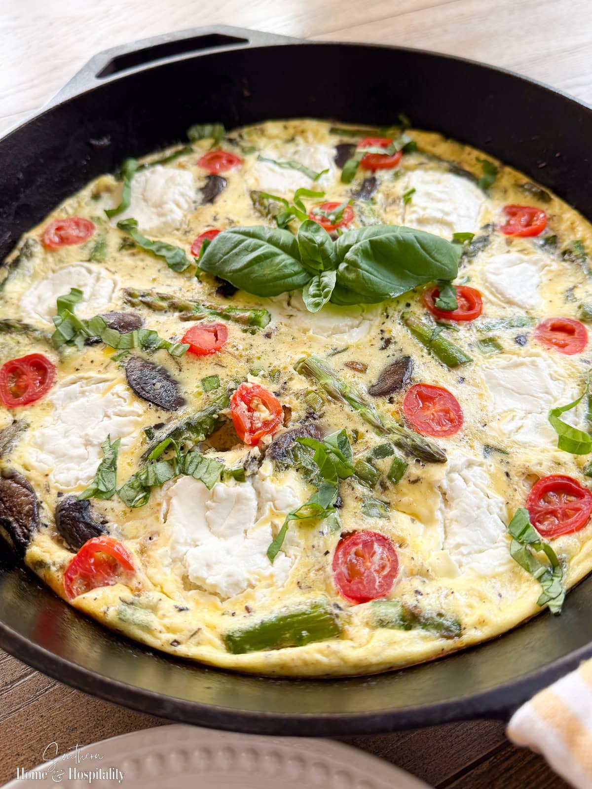 Asparagus, Mushroom, and Goat Cheese Frittata