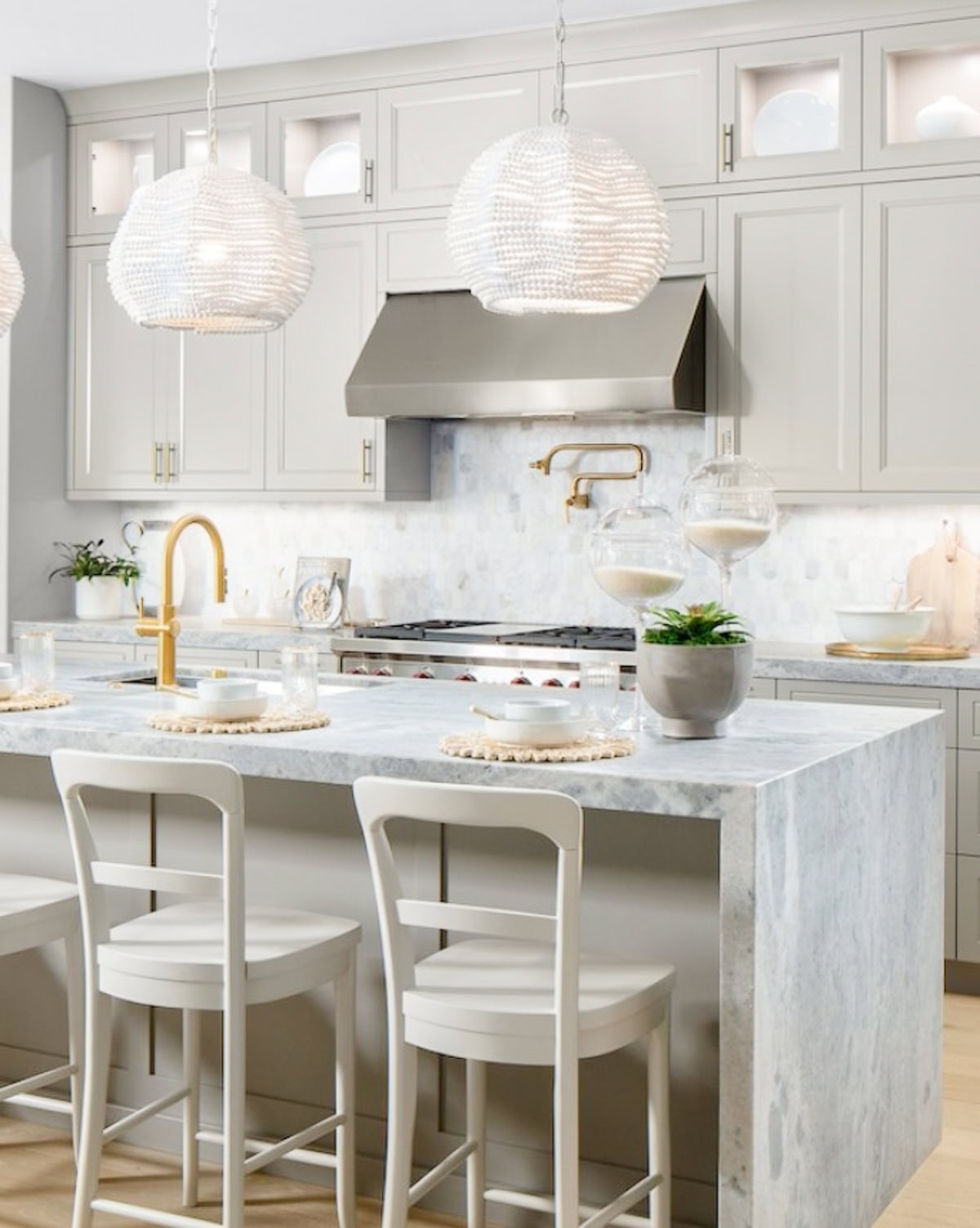 Gray kitchen with gray counters and cabinets