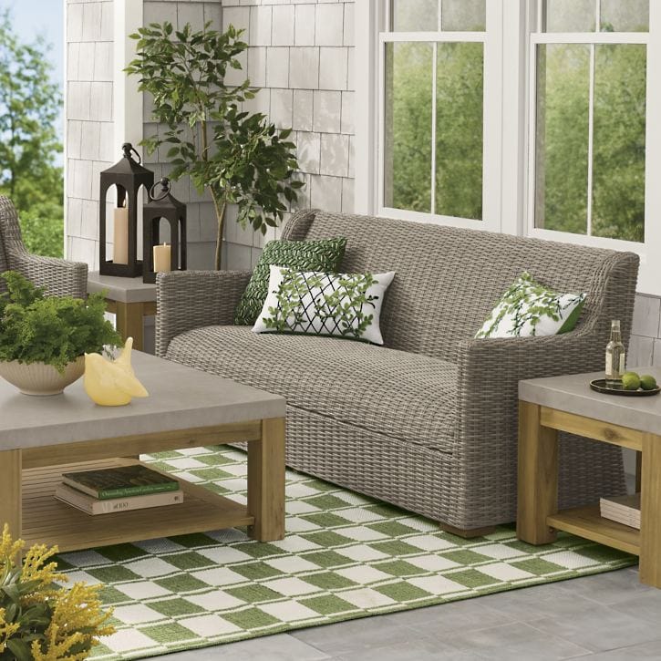 wicker outdoor sofa