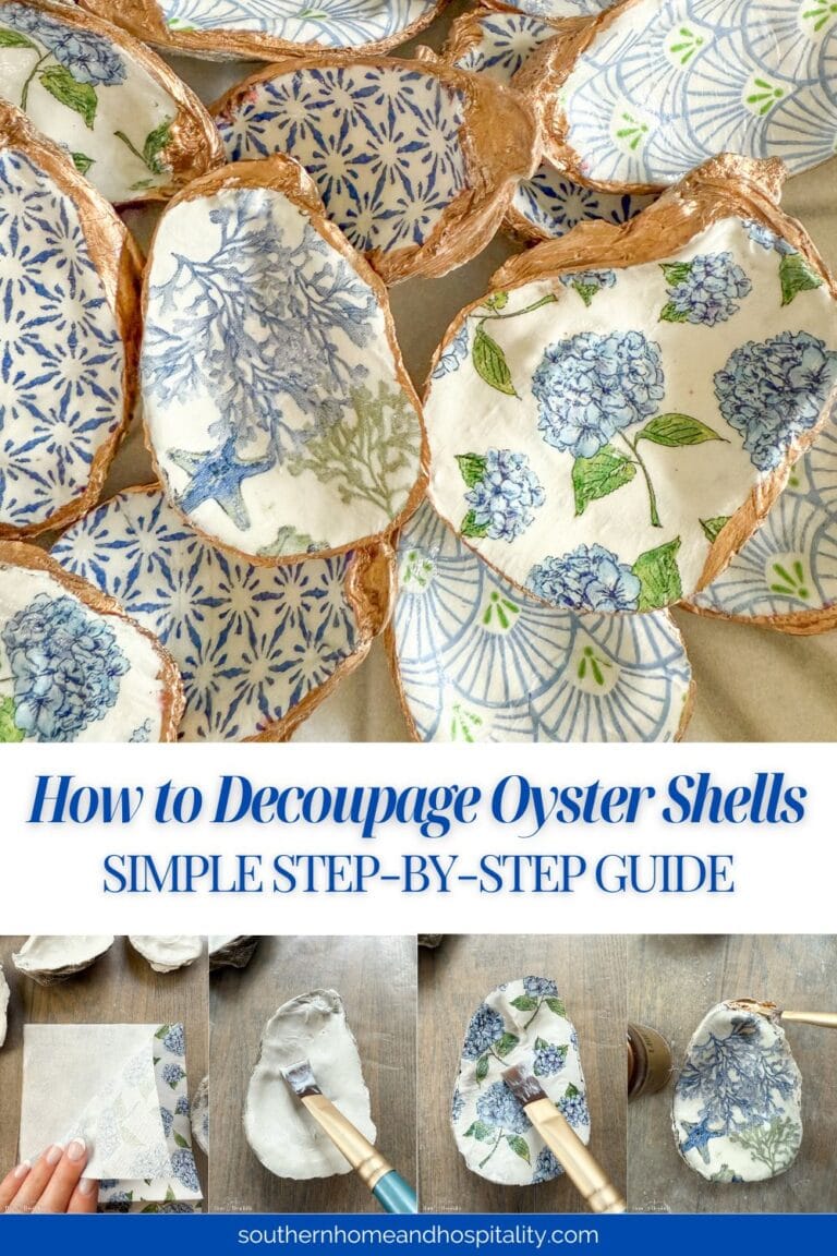 How to Decoupage Oyster Shells with Napkins