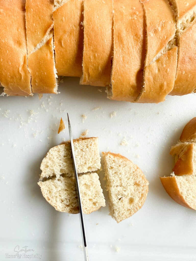 Cubing French bread