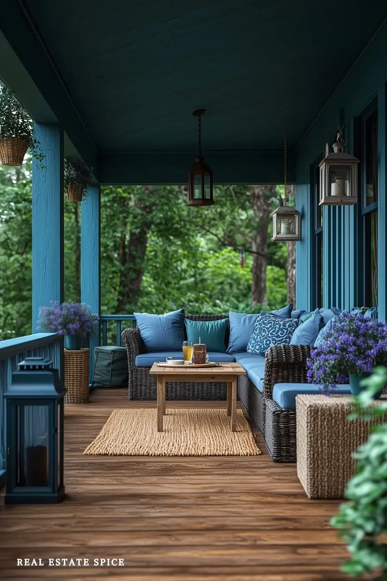 Blue summer porch