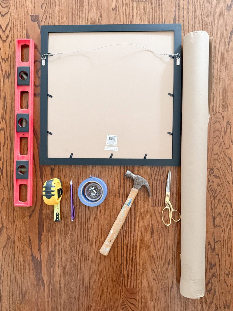 Supplies to hang gallery wall