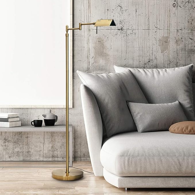 Gold pharmacy floor lamp
