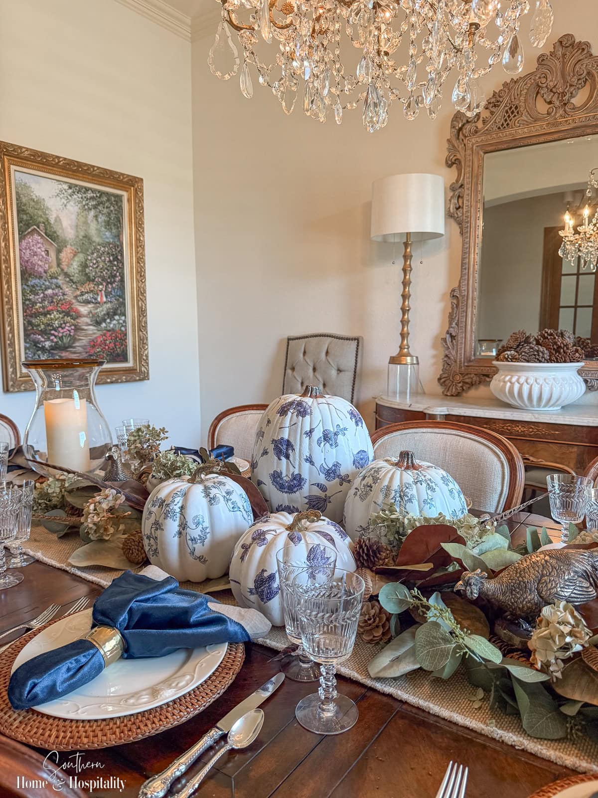 A Blue and Green Thanksgiving Tablescape: Elegant, Unexpected, and So Easy to Create